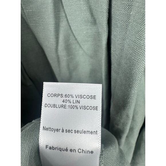 ASTR Label Pleated Bodice Bubble Sleeve Midi Dress Smocked Sage XL NWT - Picture 8 of 10